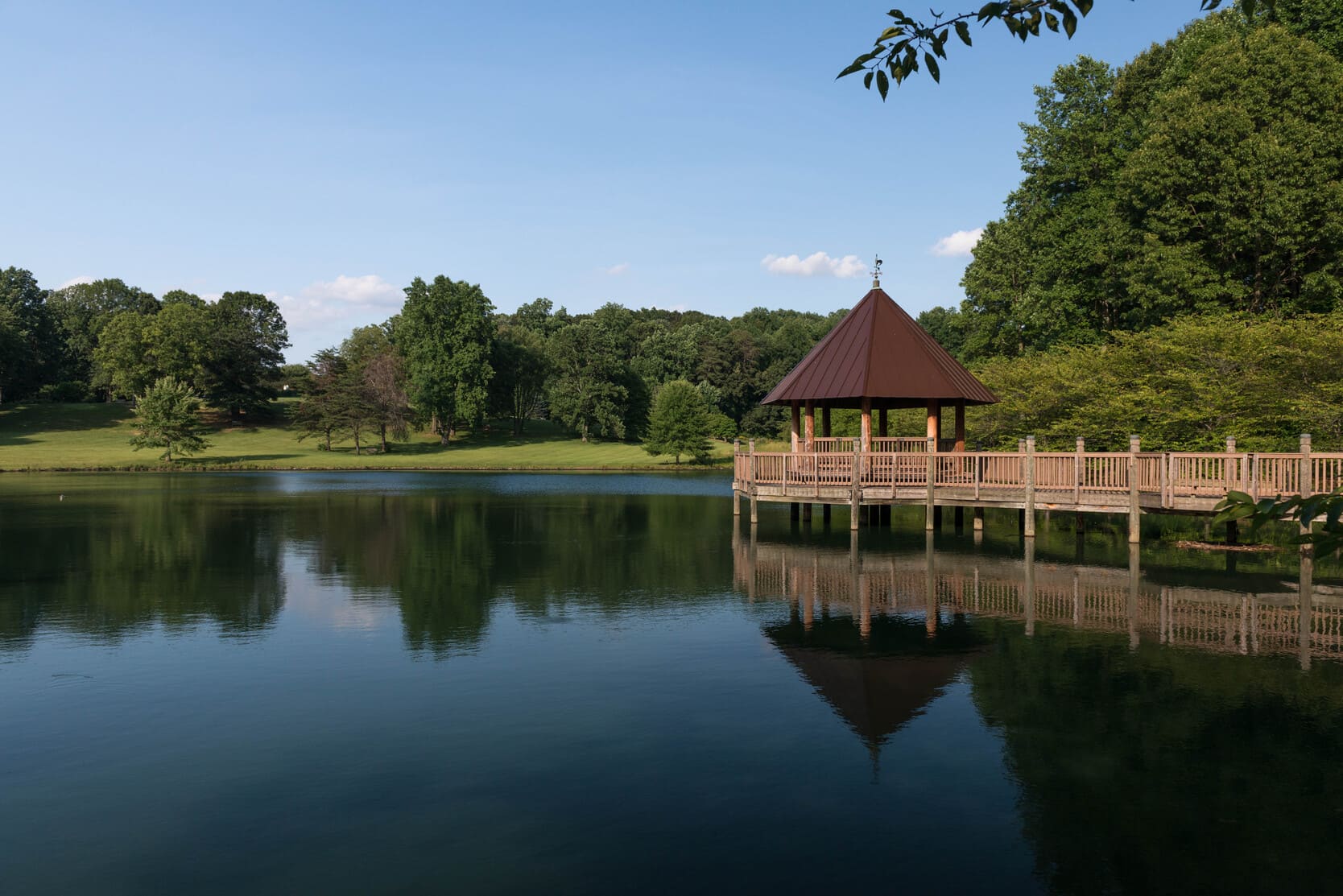 Gazebo on a lake at the Botanic Gardens in Vienna, Virginia